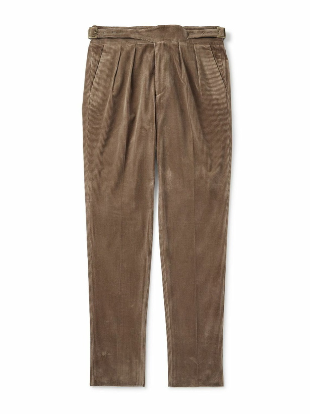 Photo: Rubinacci - Manny Straight-Leg Pleated Cotton Trousers - Brown