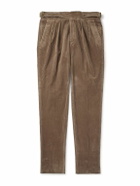Rubinacci - Manny Straight-Leg Pleated Cotton Trousers - Brown