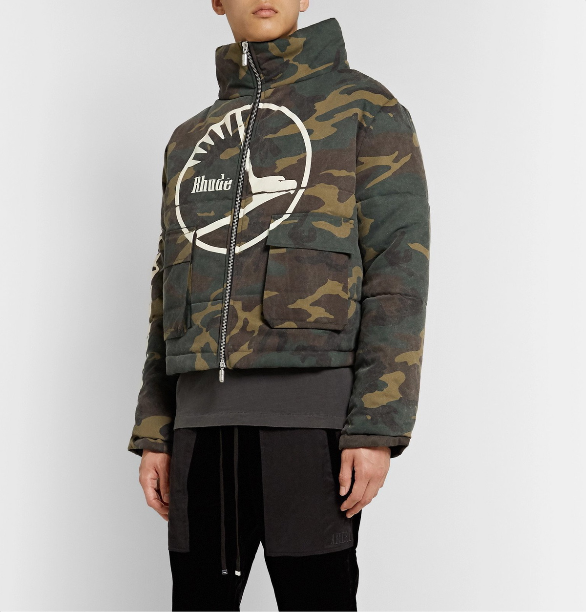 Twill Camo Print Hooded Jacket