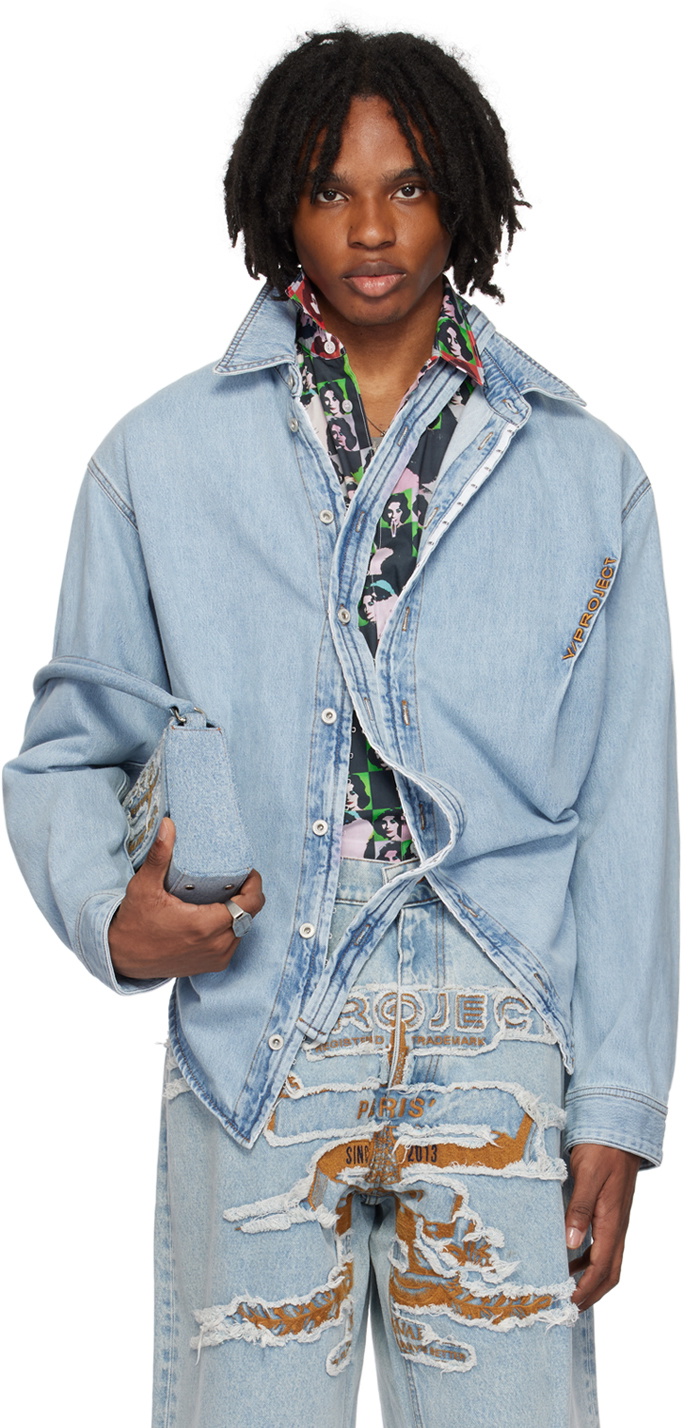 Y/Project Blue Hook & Eye Denim Shirt Y/Project