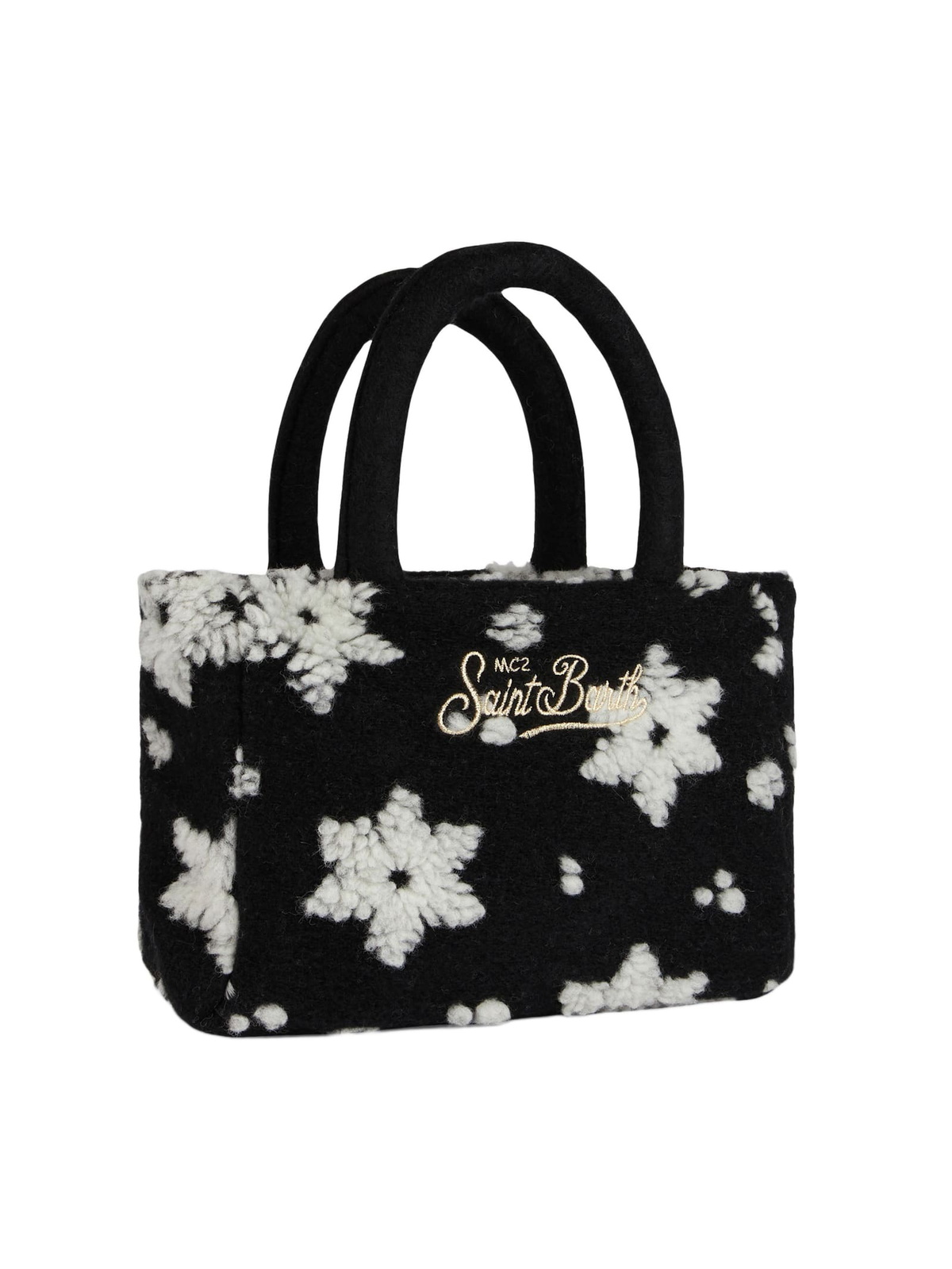 MC2 Saint Barth Soft Wooly Clarine Handbag With Snowflake Jacquard Pattern