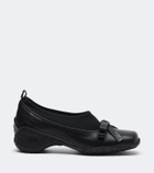 Simone Rocha Bow-detail leather-trimmed slip-on shoes