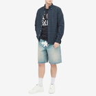 A Bathing Ape Men's Twin Star Denim Shorts in Light Indigo
