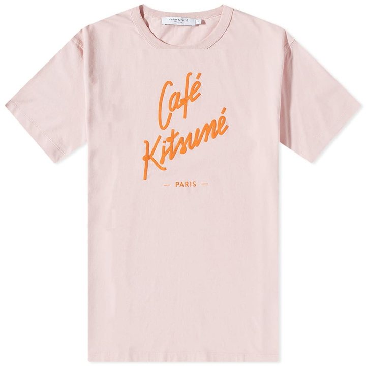 Photo: Maison Kitsuné Men's Café Kitsune Classic T-Shirt in Architectural Pink