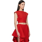ALAÏA Orange Belted Cotton Top