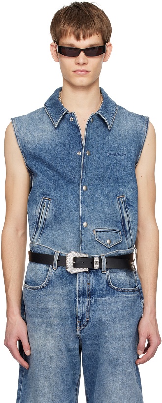 Photo: Givenchy Blue Faded Denim Vest