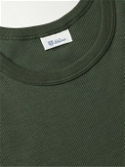 Schiesser - Friedrich Slim-Fit Logo-Appliquéd Ribbed Cotton-Jersey Tank Top - Green