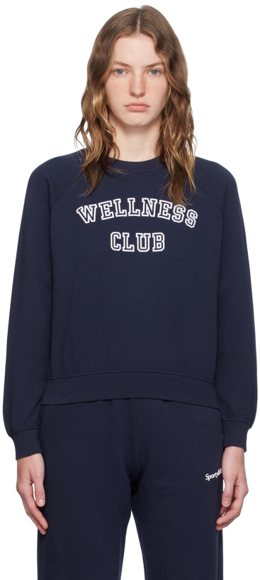 Photo: Sporty & Rich Navy 'Wellness Club' Sweatshirt