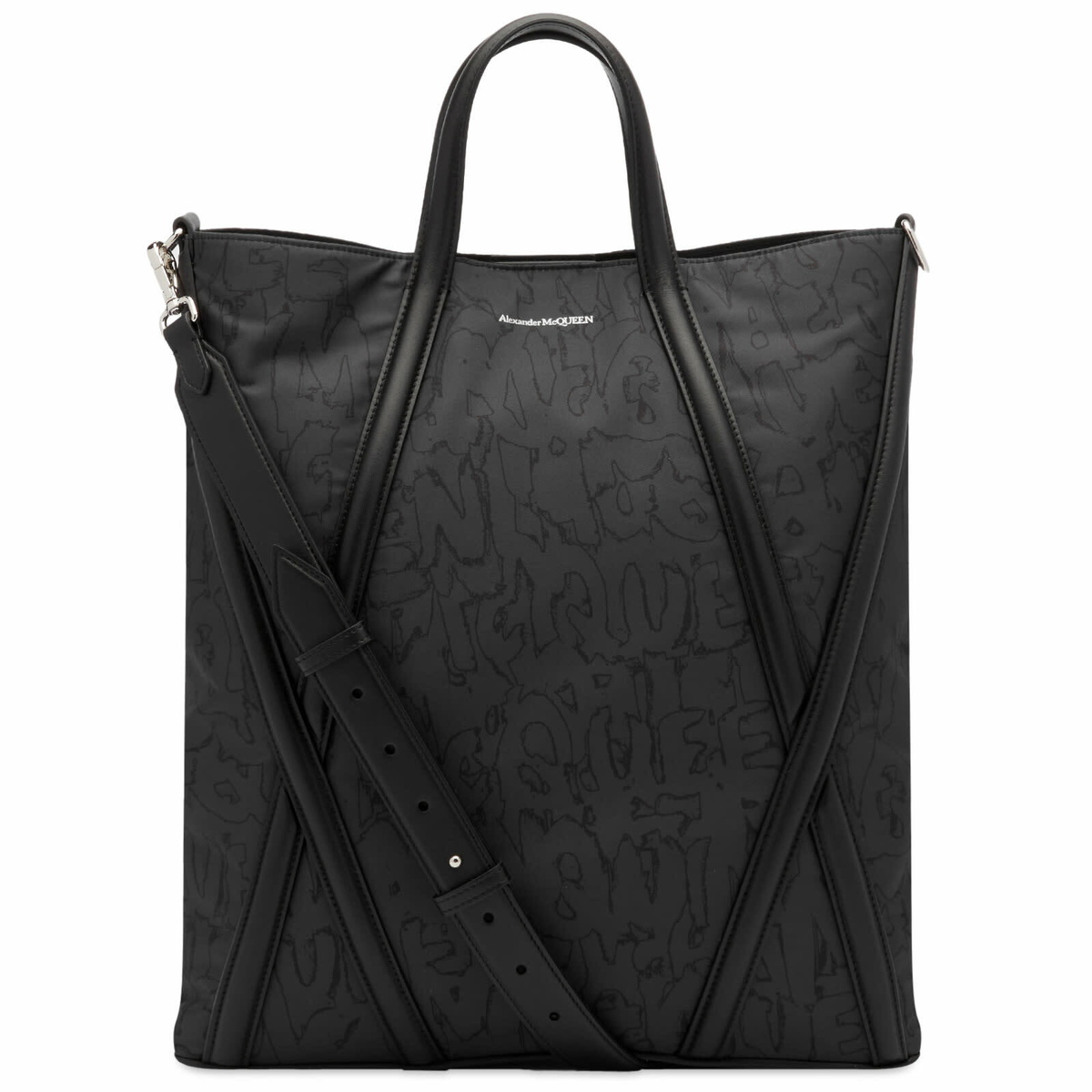 Alexander McQueen Men's Harness Tote Bag in Black Alexander