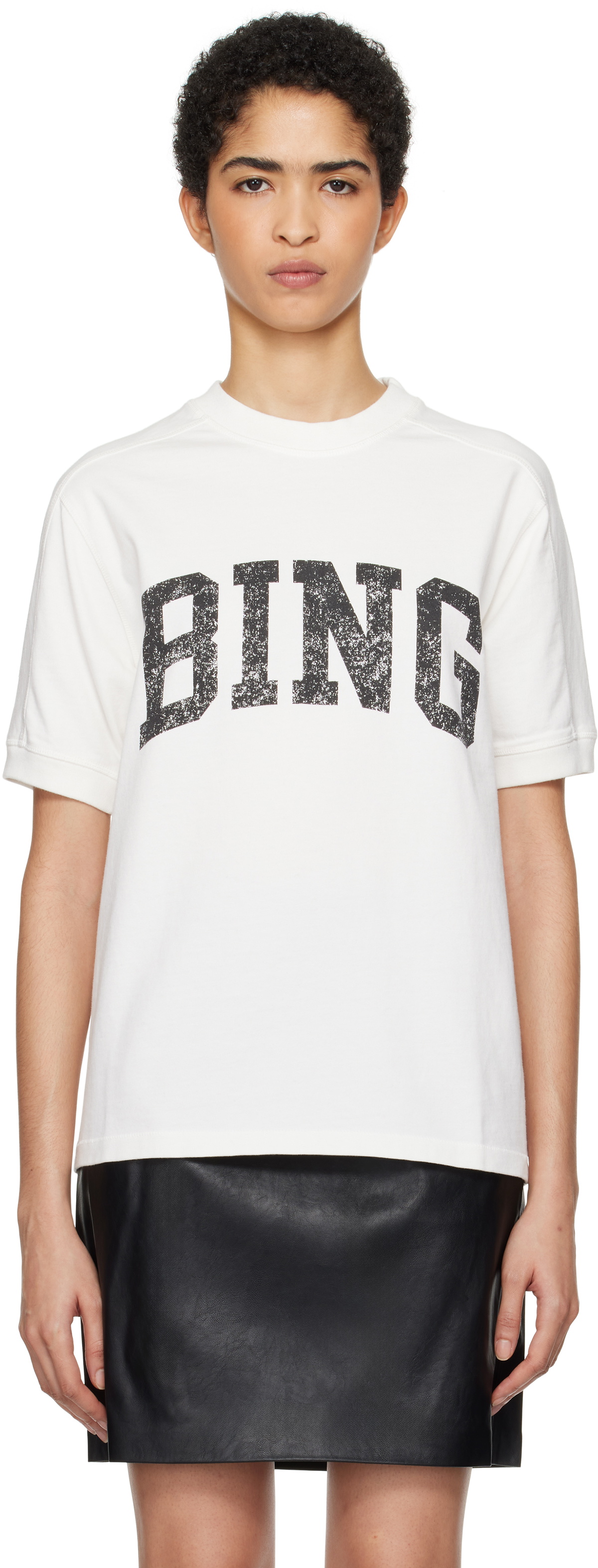 Tシャツ・カットソー ANINE BING TSHIRT (A0810771IVY1) ANINE BING logo-print Cotton T-shirt | Grey | FARFETCH