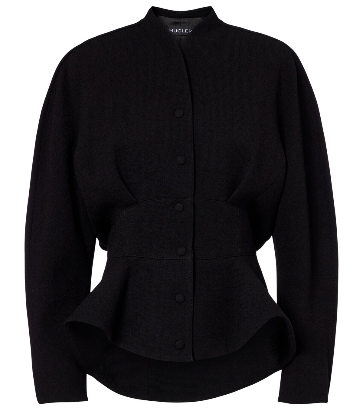 Mugler Black Sculptured Scuba Jacket Mugler