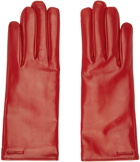 Ferragamo Red Embossed Gloves