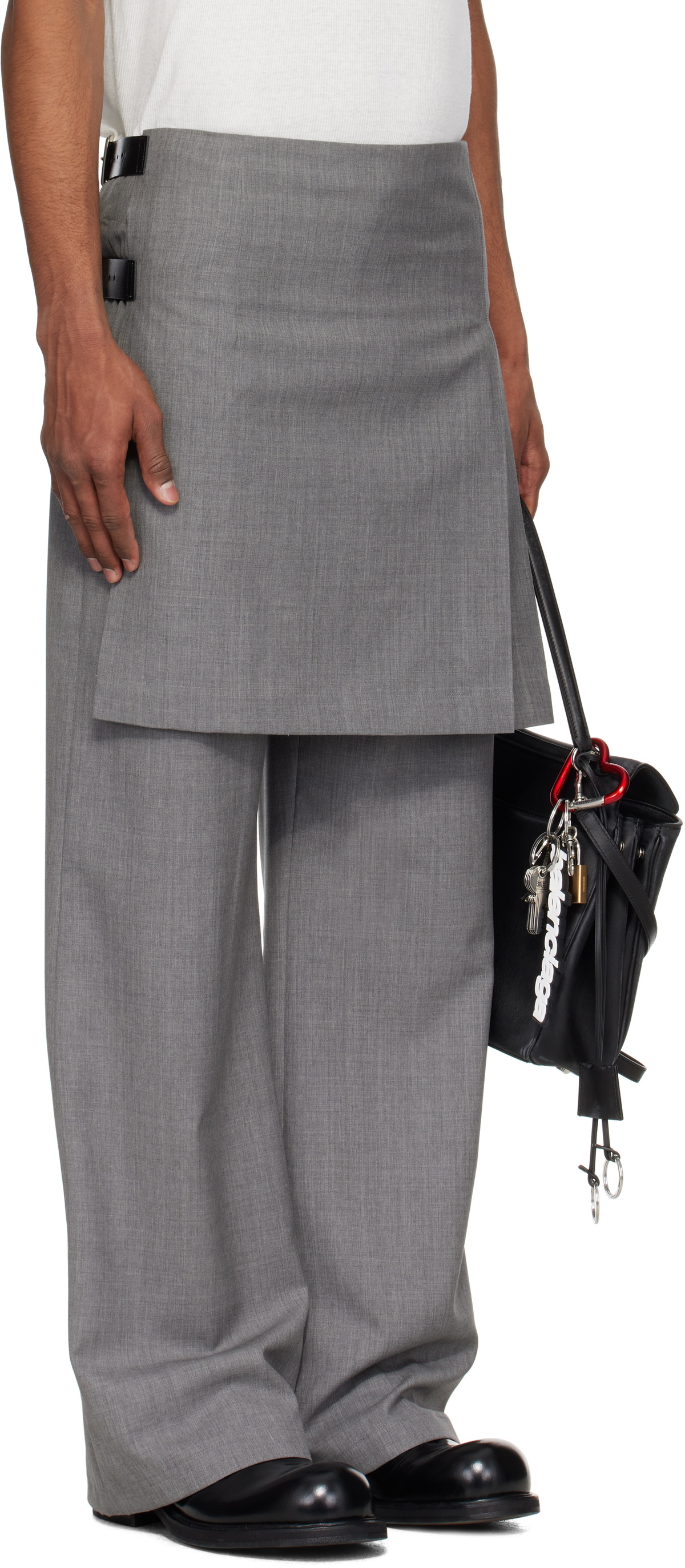 Ashley Williams Gray Kilt Trousers