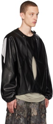 Uncertain Factor Black Frame Faux-Leather Jacket