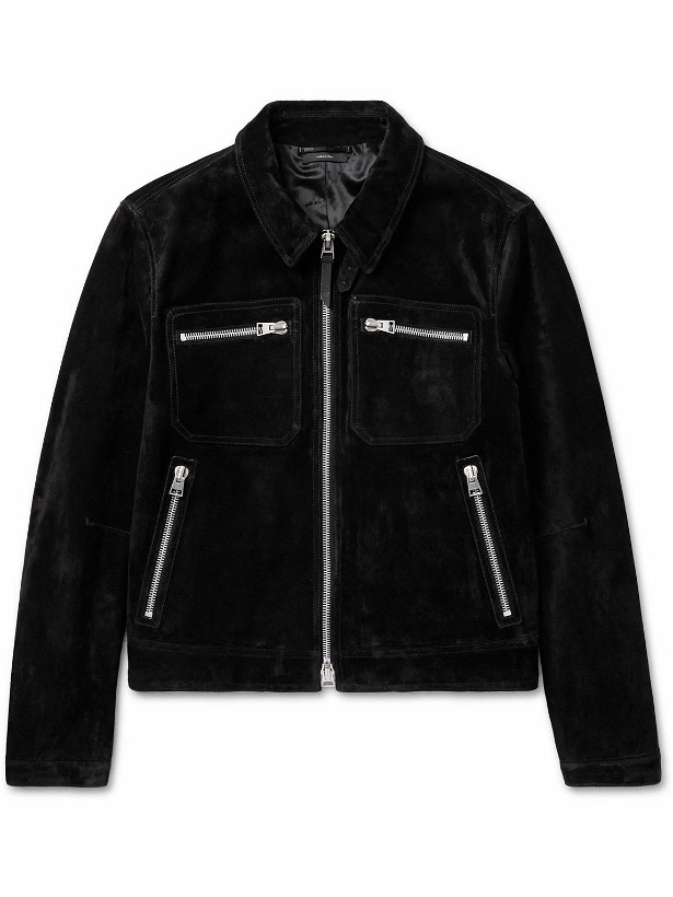 Photo: TOM FORD - Cropped Suede Jacket - Black