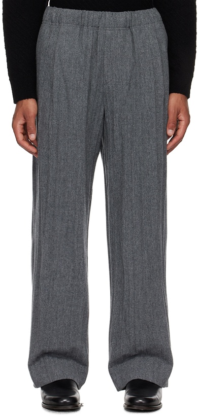 Photo: Solid Homme Gray Pleated Trousers