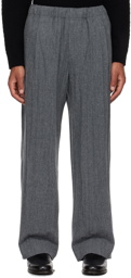 Solid Homme Gray Pleated Trousers