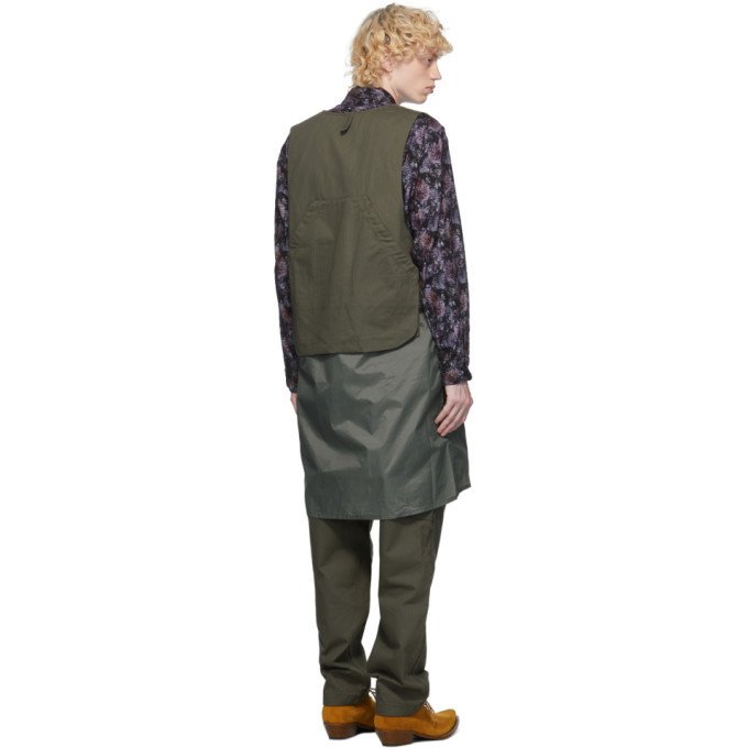 Engineered Garments Khaki Long Fowl Vest Engineered Garments