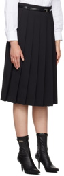 Juun.J Black Pleated Midi Skirt