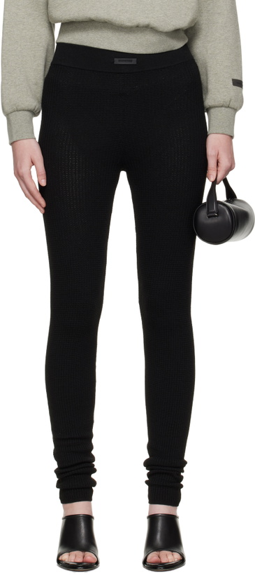 Photo: Fear of God ESSENTIALS Black Waffle Leggings