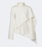 Róhe Caped silk satin turtleneck top