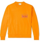 Aries - Logo-Print Fleece-Back Cotton-Jersey Sweatshirt - Orange