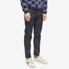 Gucci Men's Tapered 5 Pocket Washed Jean in Blue