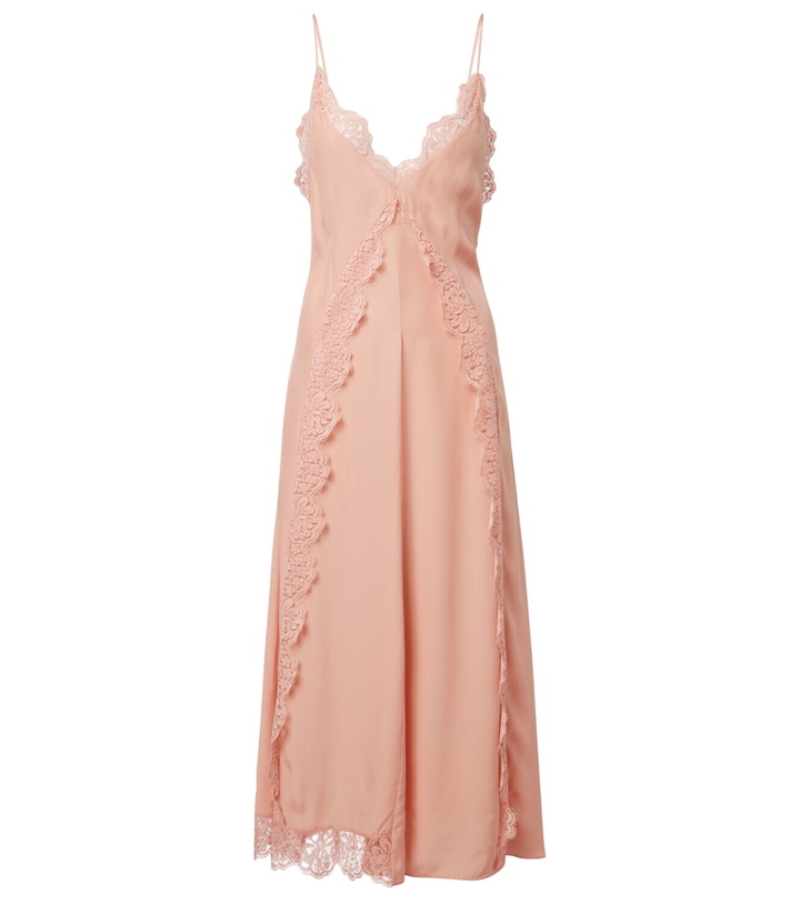 Photo: Stella McCartney Lace-trimmed silk midi dress