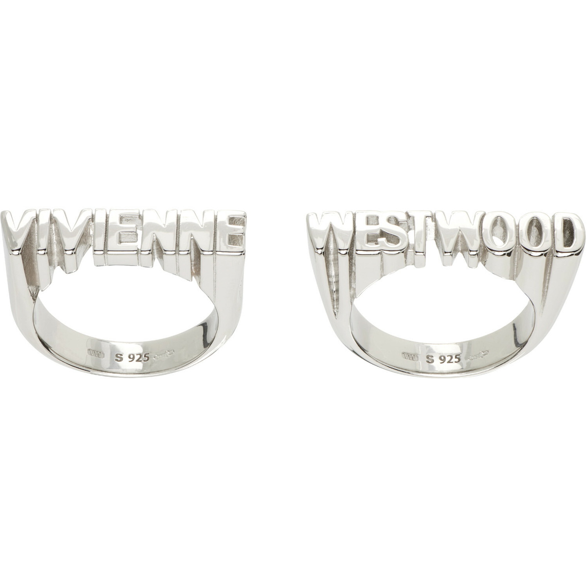 Vivienne Westwood Silver and Black Conduit Street Ring Vivienne