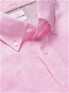 BRUNELLO CUCINELLI - Button-Down Collar Mélange Linen Shirt - Pink - M