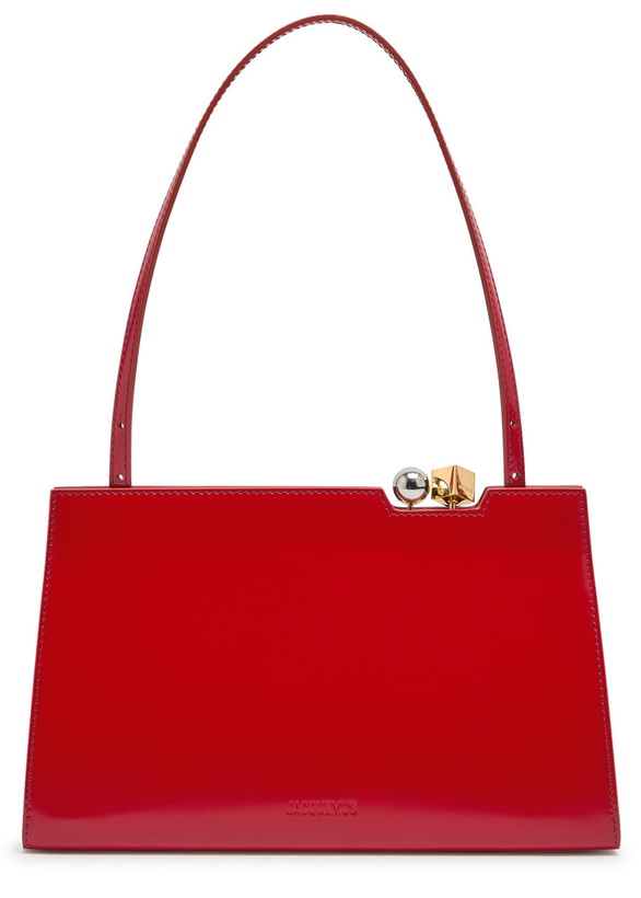 Photo: Jacquemus Jacquemus Glossed Leather Shoulder bag - Red - One Size