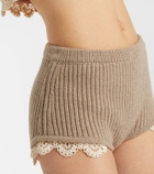 Magda Butrym Crochet-trimmed cashmere shorts