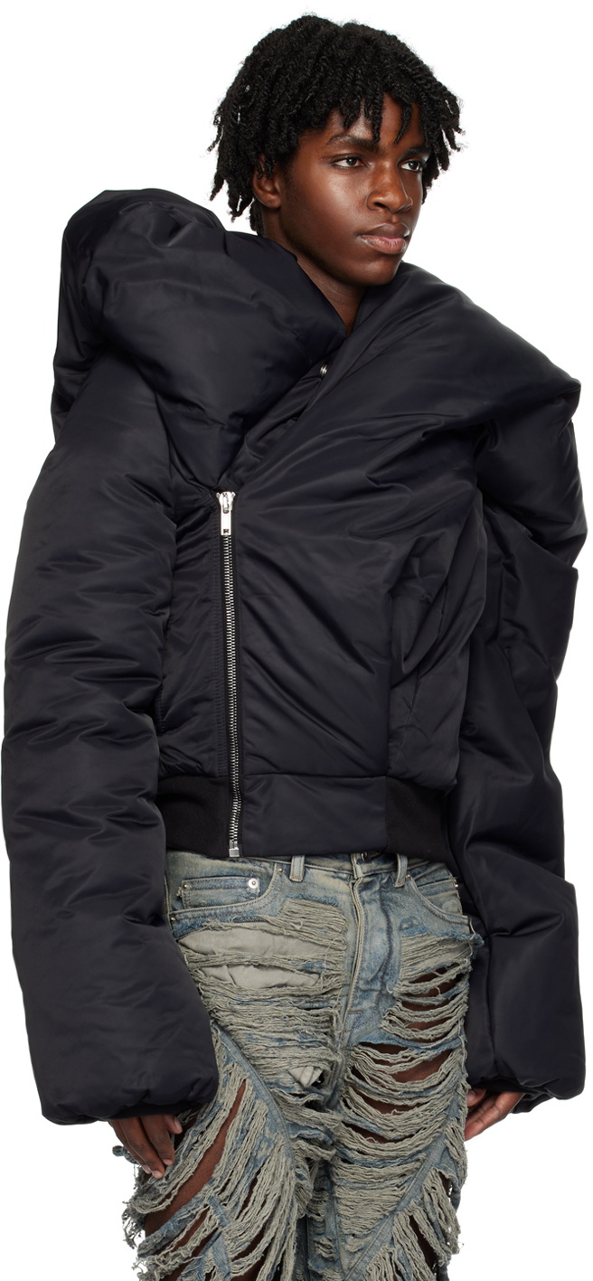 Rick Owens DRKSHDW Black Doll Down Bomber Jacket Rick Owens Rick Owens DRKSHDW Black Doll Down Bomber Jacket Rick Owens