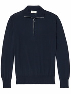 Altea - Virgin Wool Half-Zip Rollneck Sweater - Blue