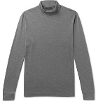 Theory - Plaito Mélange Silk and Cotton-Blend Rollneck T-Shirt - Gray