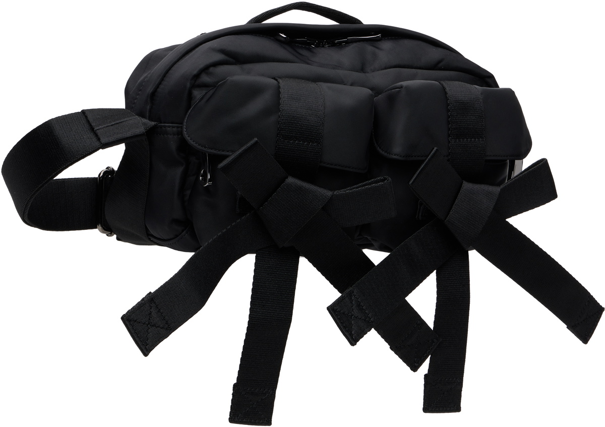 Simone Rocha Black Beaded Classic Bow Crossbody Bag