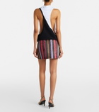 Versace Striped denim miniskirt