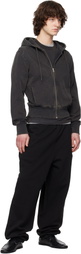 Entire Studios Black Slim Zip Up Hoodie