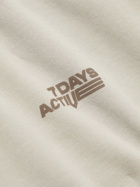 7 DAYS ACTIVE - Monday Logo-Print Organic Cotton-Jersey Sweatshirt - Neutrals
