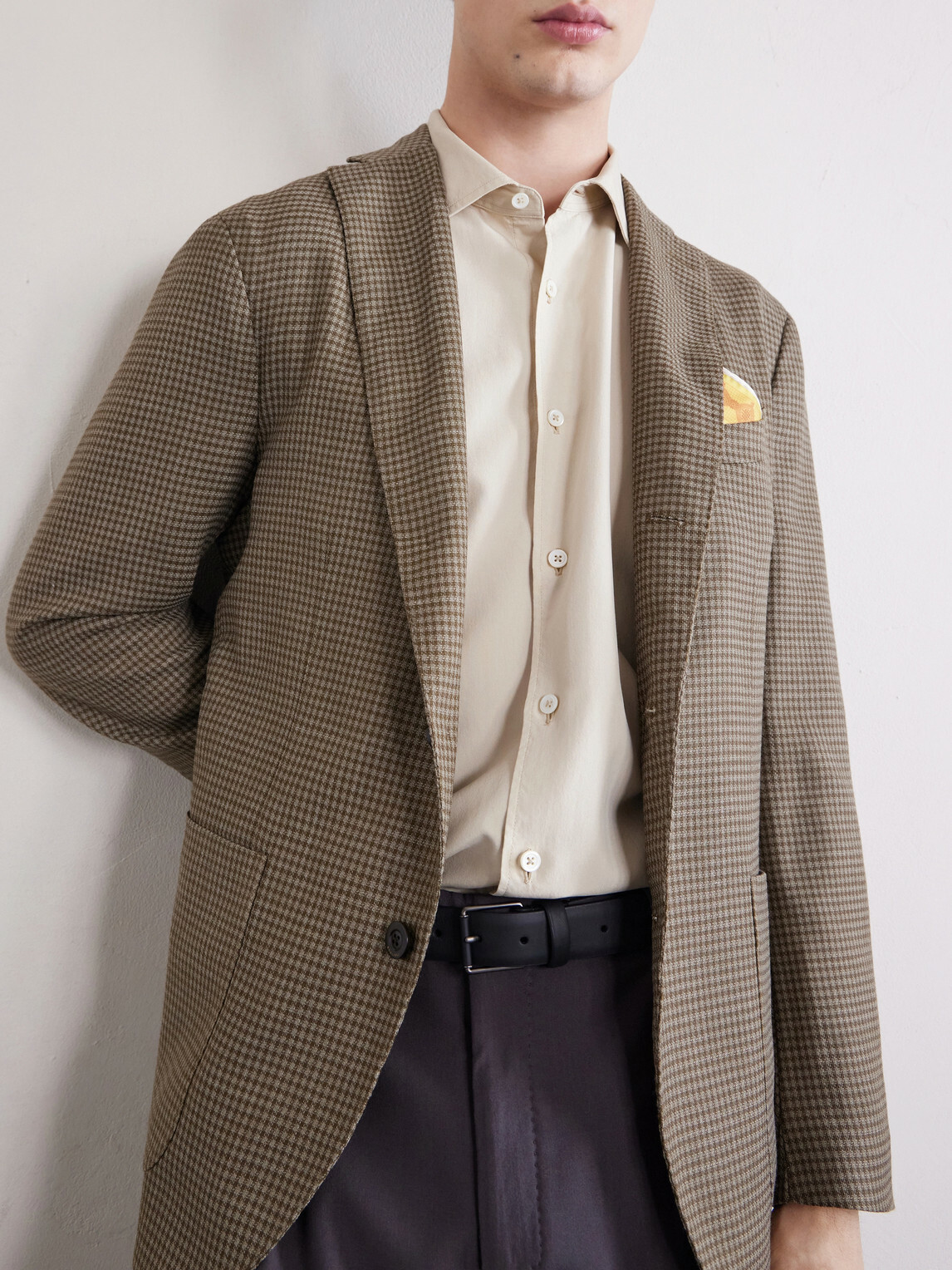 Boglioli - Houndstooth Virgin Wool-Blend Blazer - Brown