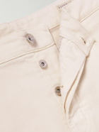 Brunello Cucinelli - Tapered Garment-Dyed Stretch-Cotton Trousers - Neutrals