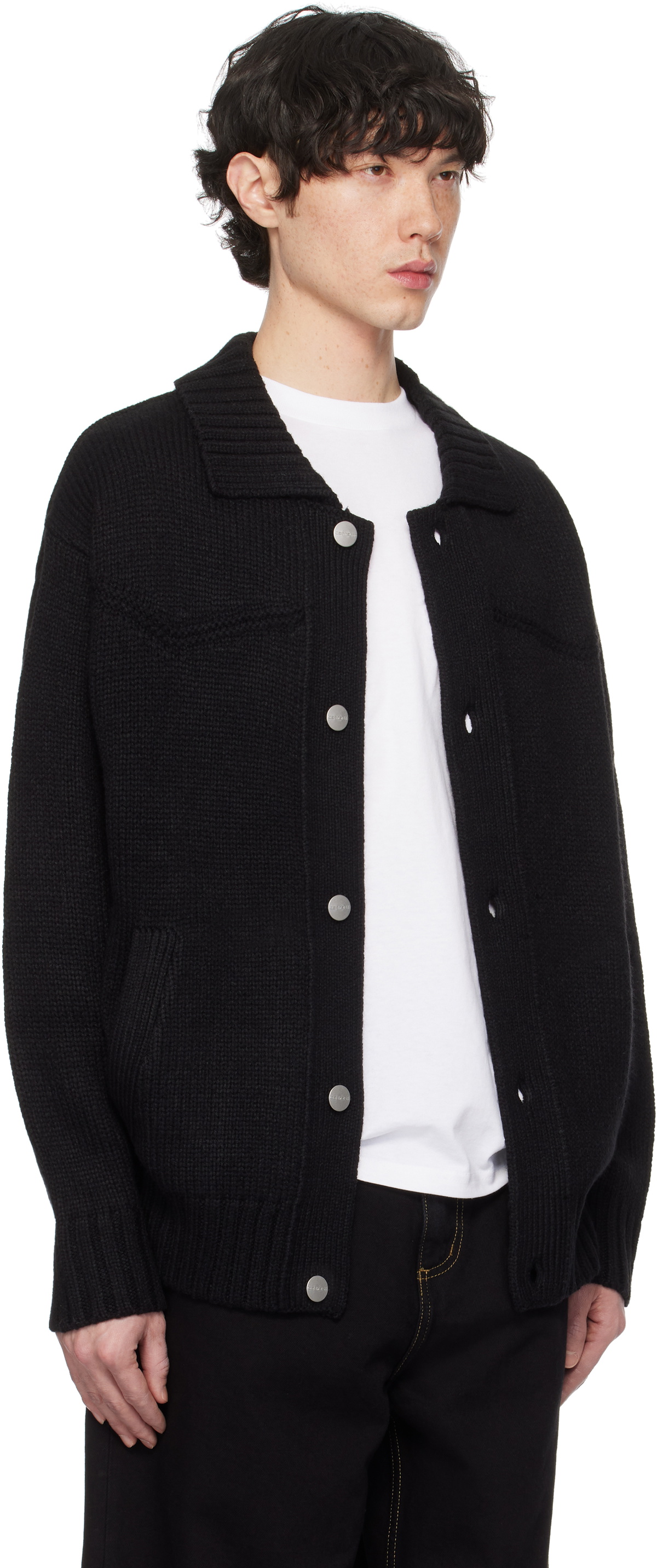 トップス Carhartt WIP Santa Fe Cardigan - Black Carhartt Wip Santa Fe Knitted Cardigan Black Carhartt WIP