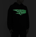 Givenchy - Glow-in-the-Dark Logo-Print Loopback Cotton-Jersey Hoodie - Black