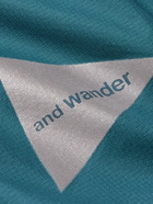 And Wander - Logo-Print Ripstop Hooded Jacket - Blue