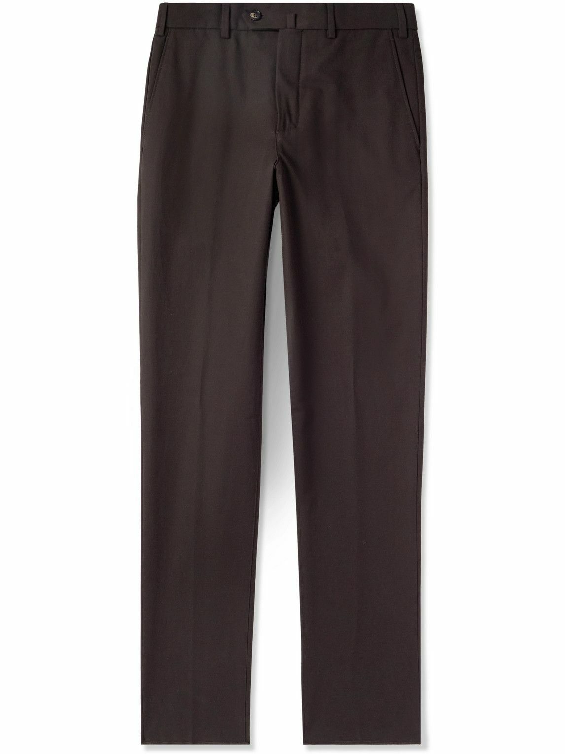 Loro Piana - Carlo Hyannis Tapered Cotton-Blend Trousers - Brown