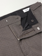 NN07 - Kay 10071 Straight-Leg Pleated Checked Basketweave Wool-Blend Trousers - Green