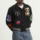 ICECREAM Men's Trick Shot Collared Varsity Jacket in Black