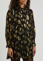 Chloe Metallic Floral-jacquard Silk-blend Mini Dress Black