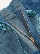 KAPITAL - Tugihagi Easy Straight-Leg Patchwork Cotton Drawstring Trousers - Blue