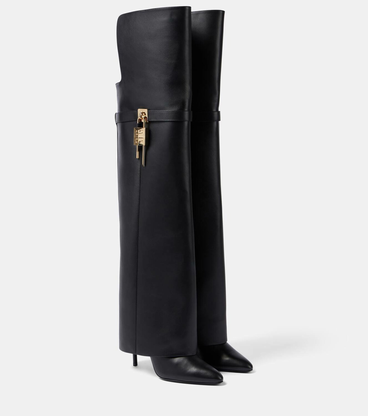 Givenchy Shark Lock Stiletto leather over-the-knee boots Givenchy